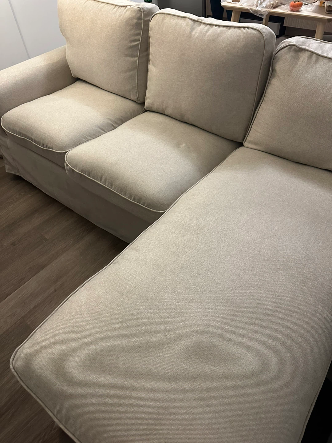 IKEA Uppland Loveseat with Chaise - Kilanda Light Beige