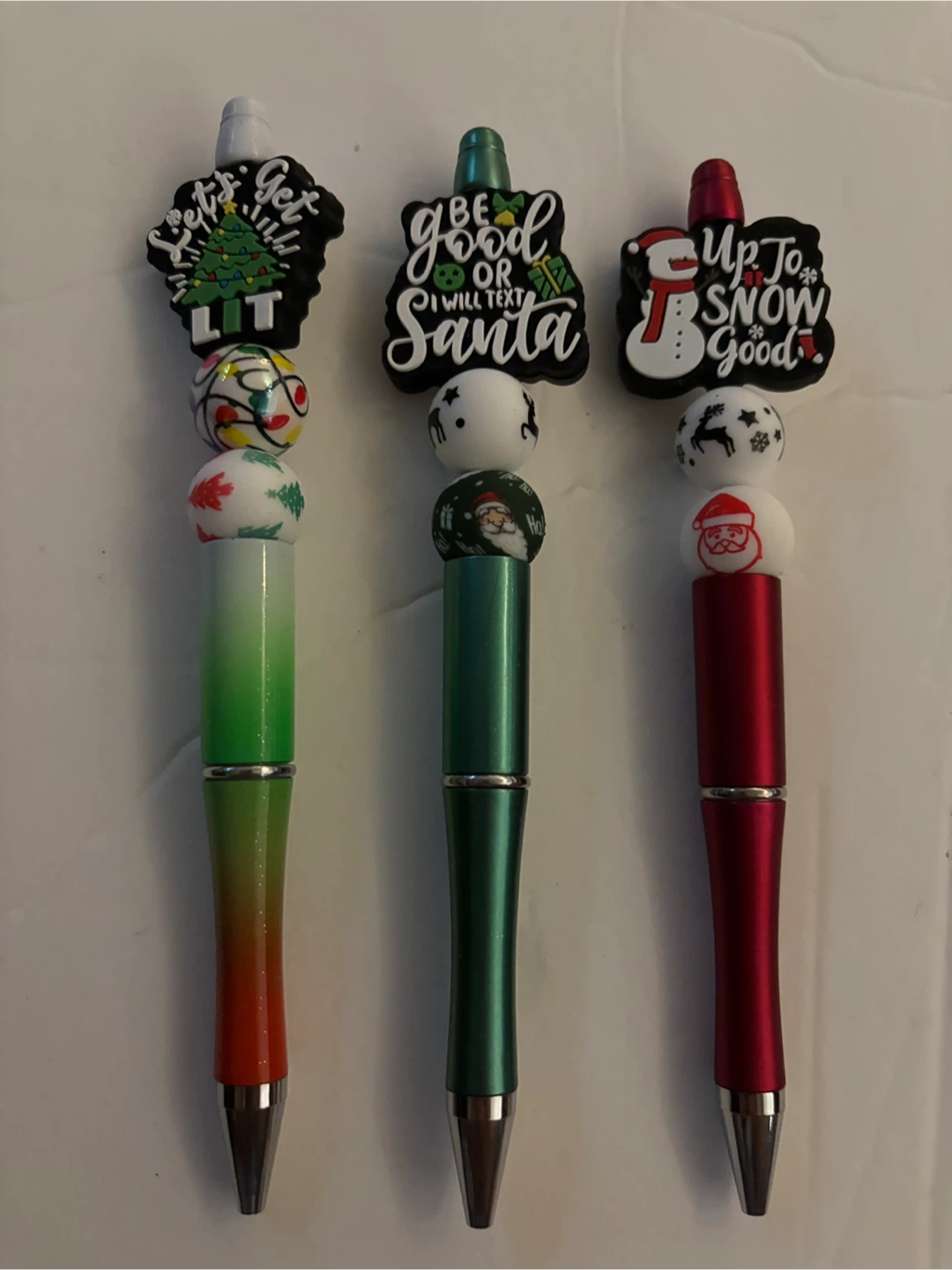 Handmade Christmas Beaded Pens - photo 2