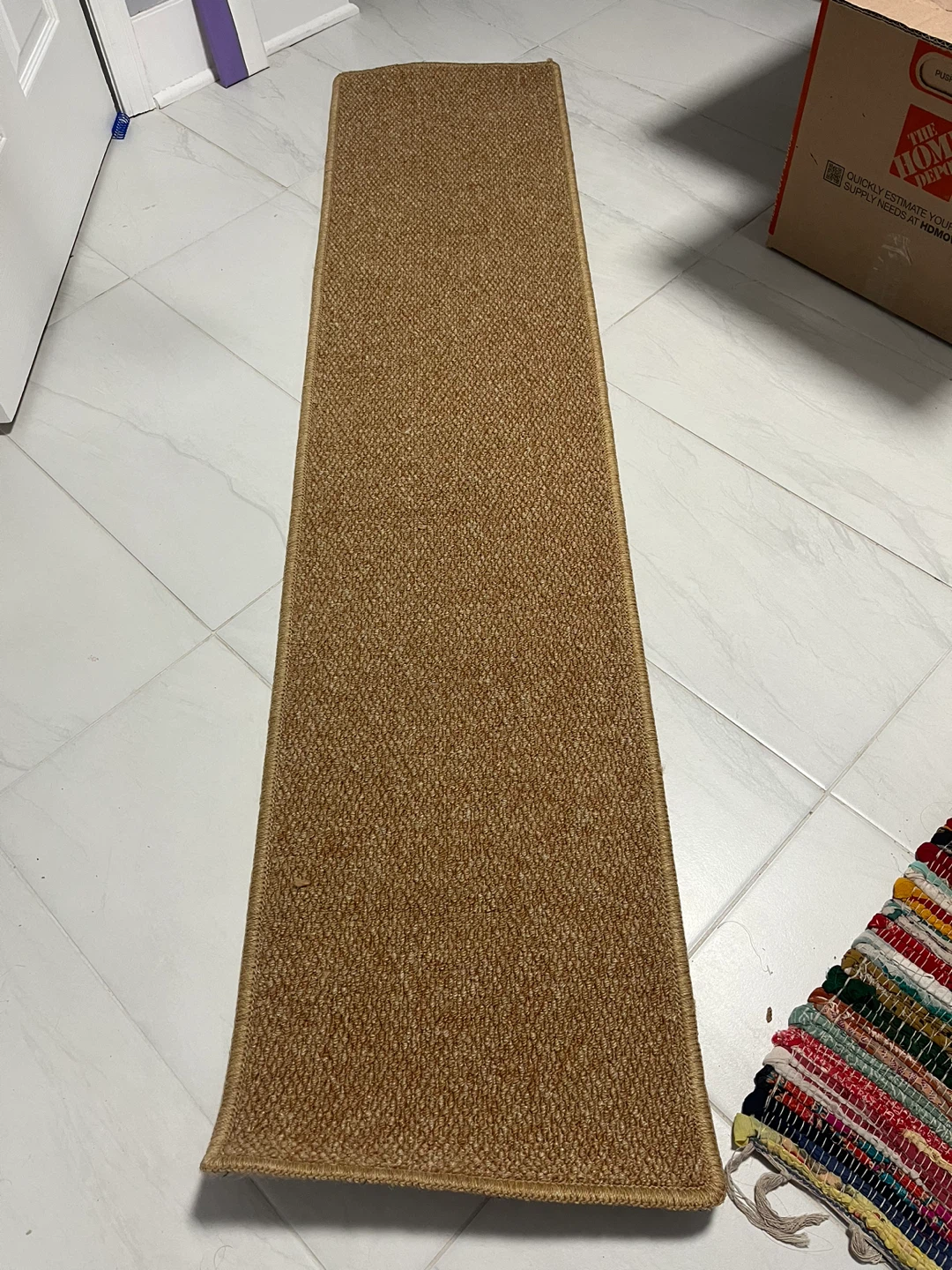 Brown Sisal Cat Scratching Post Rug 71x16"