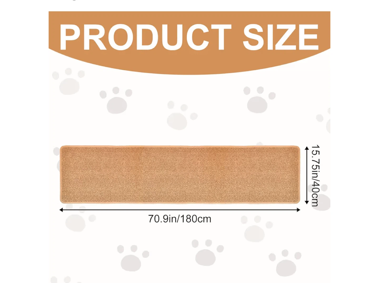Brown Sisal Cat Scratching Post Rug 71x16" - photo 2