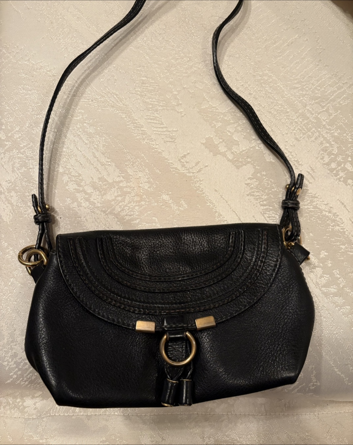 Chloé Marcie Black Leather Crossbody Bag