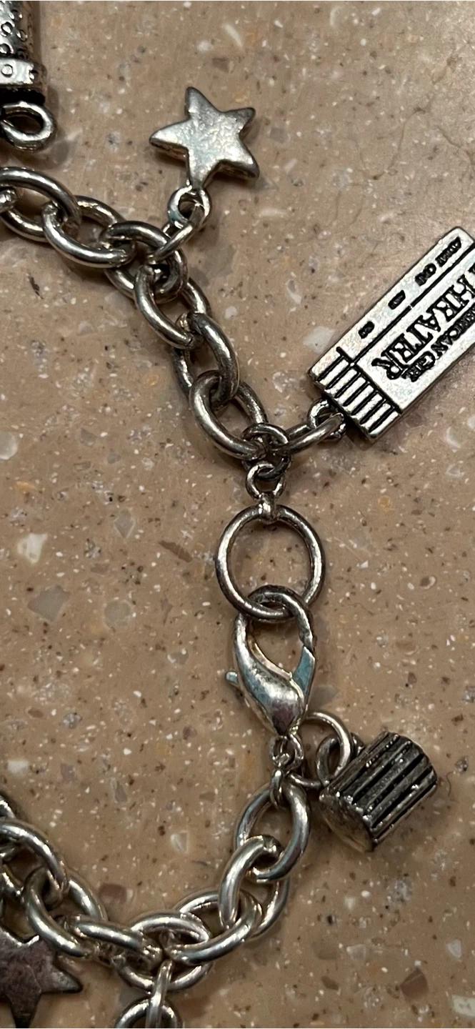 American Girl Charm Bracelet Movie Theater Chain Link 8 Charms - photo 5