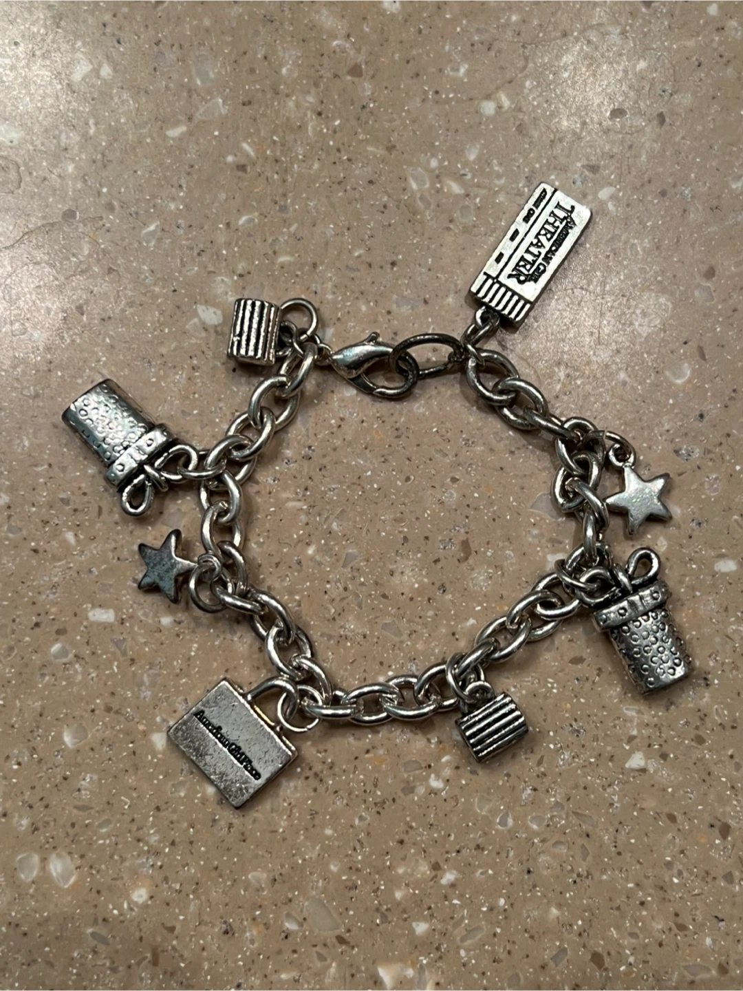 American Girl Charm Bracelet Movie Theater Chain Link 8 Charms