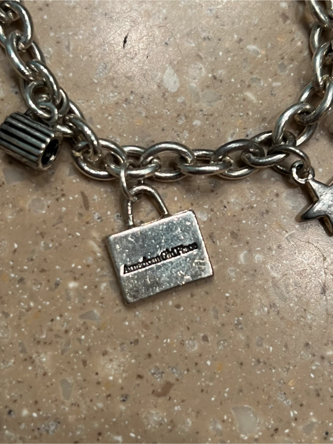 American Girl Charm Bracelet Movie Theater Chain Link 8 Charms - photo 4