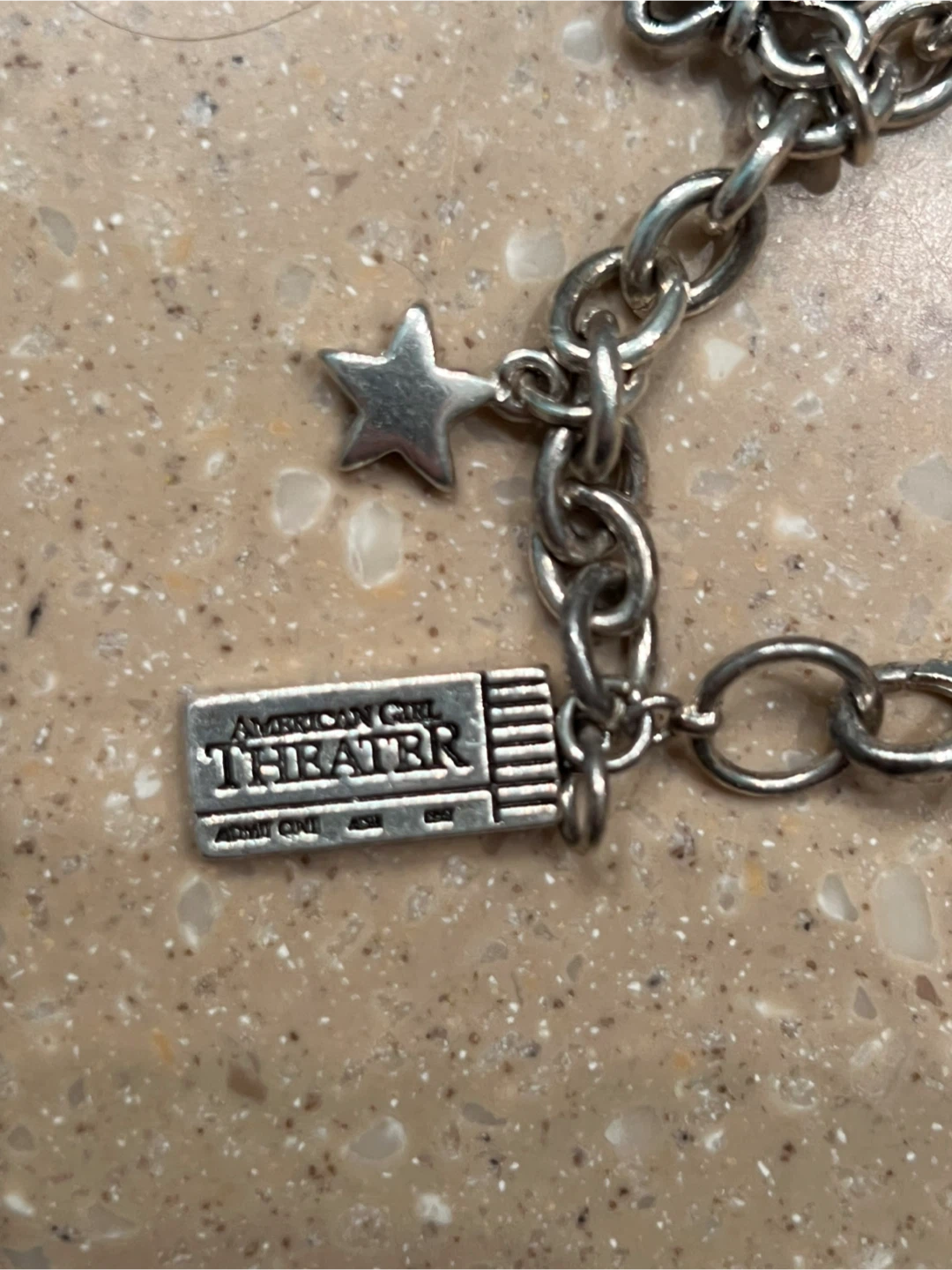 American Girl Charm Bracelet Movie Theater Chain Link 8 Charms - photo 3