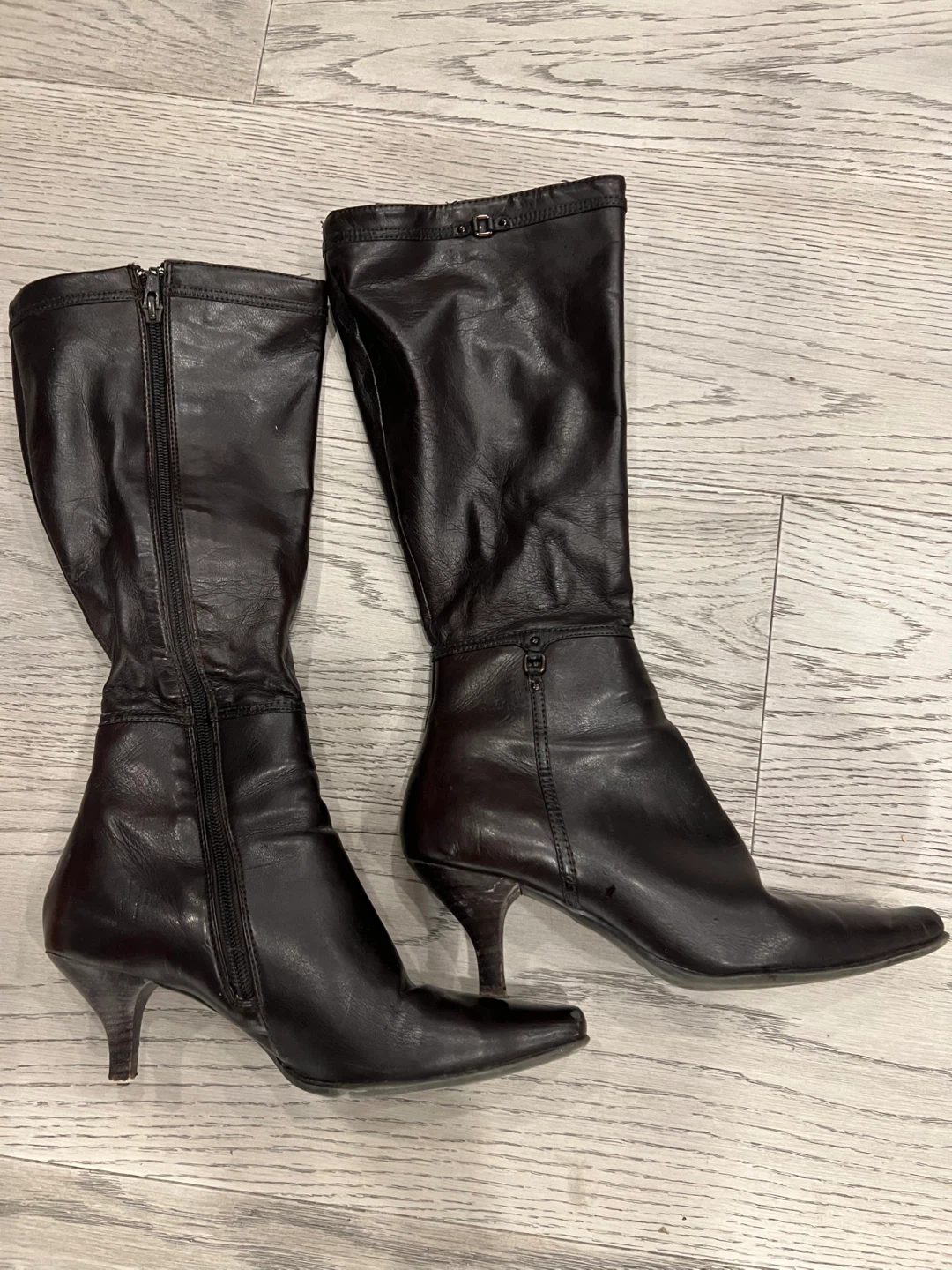 Brown Leather Boots - Size 6 1/2M