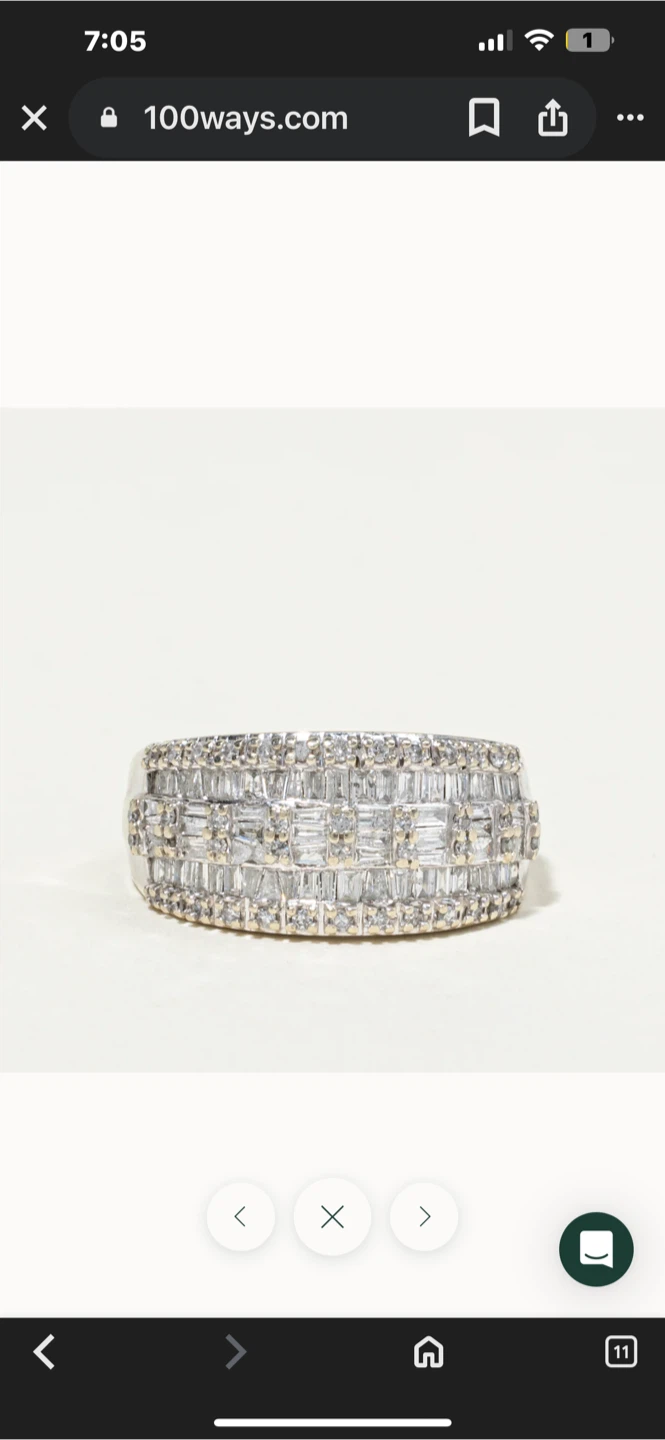 10K White Gold Diamond Cluster Ring - photo 5