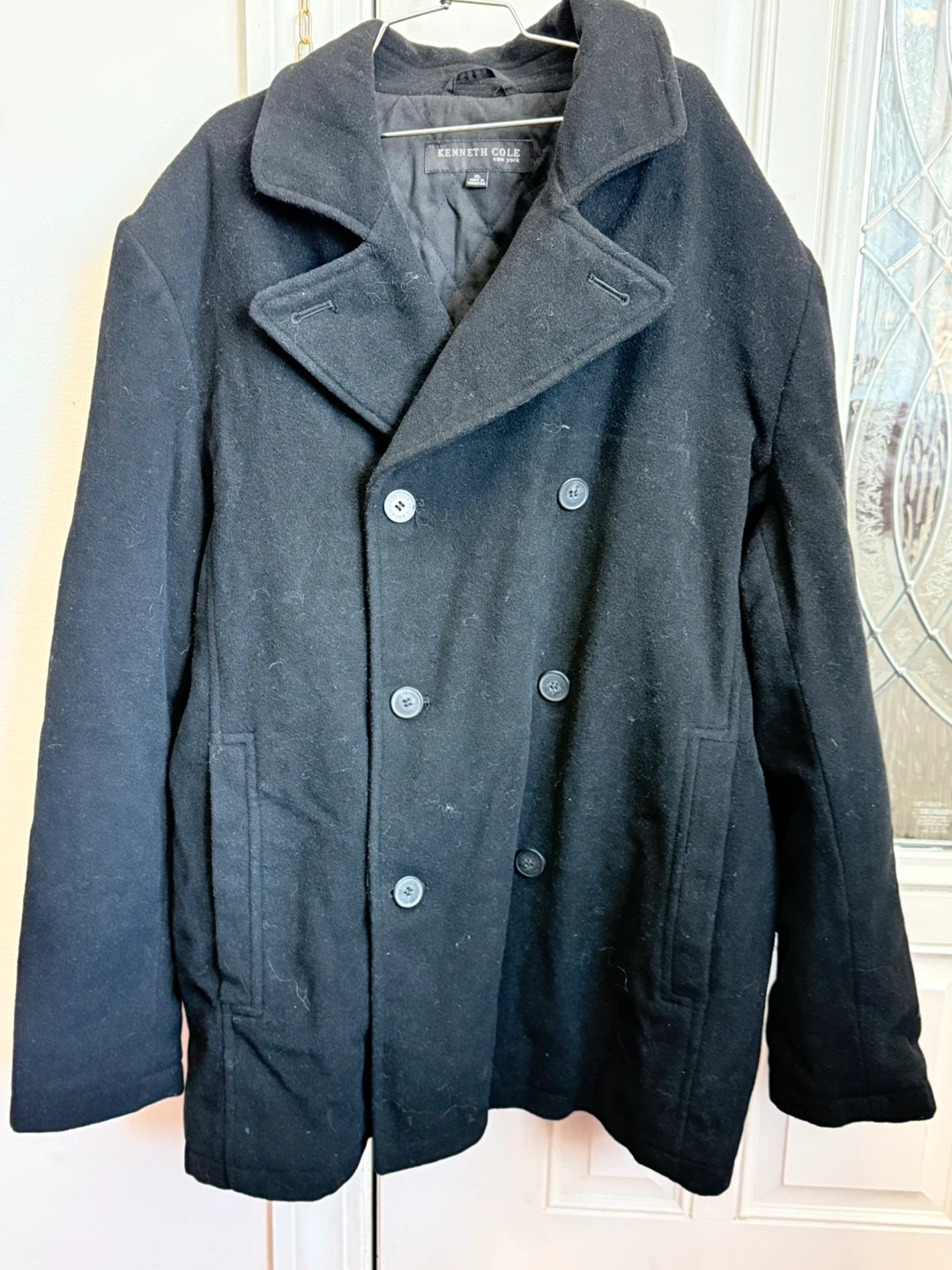 Kenneth Cole Black Pea Coat - Men's Size XL - photo 3