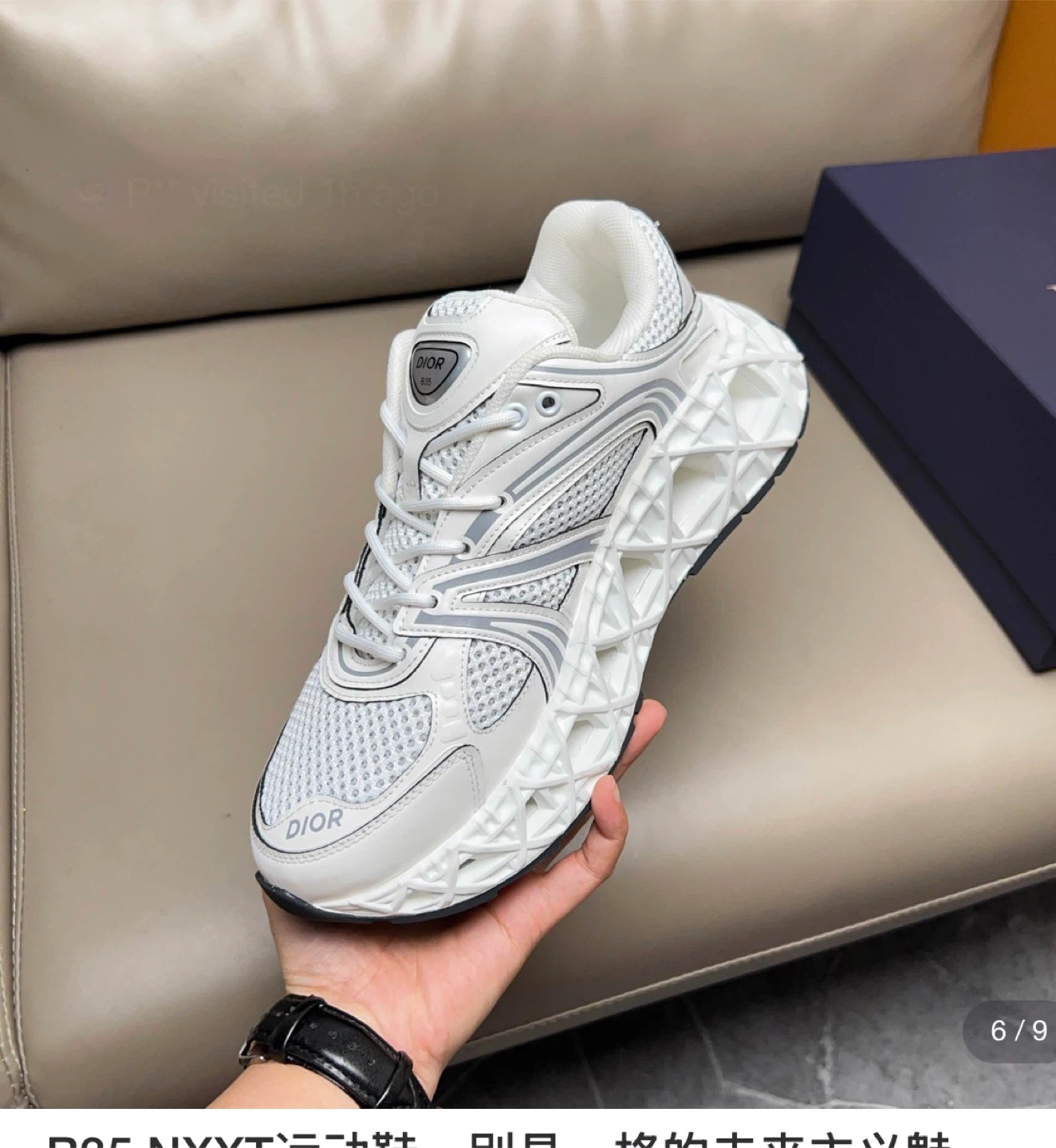 Dior Men's B35 White Mesh Sneakers