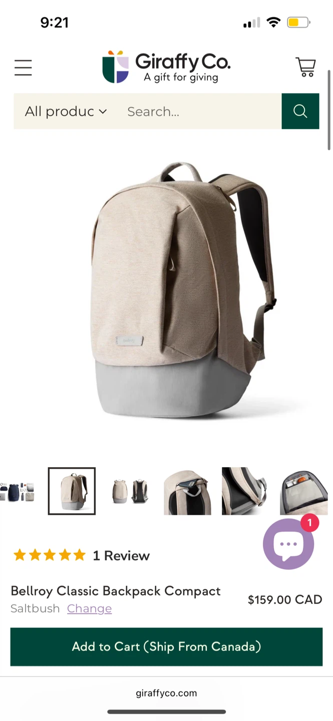 Bellroy Classic Backpack Compact Saltbush