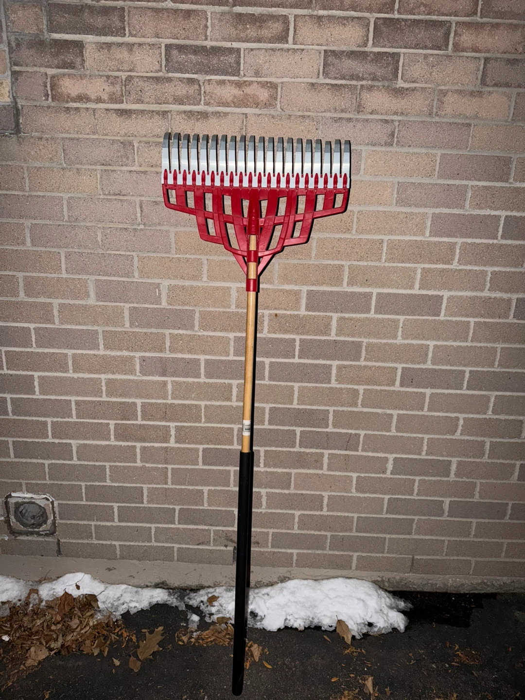 Red & Silver Metal Rake