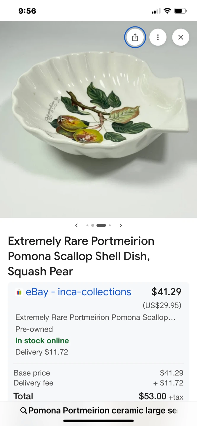 4 Portmeirion Pomona Scallop Shell Dishes - photo 3