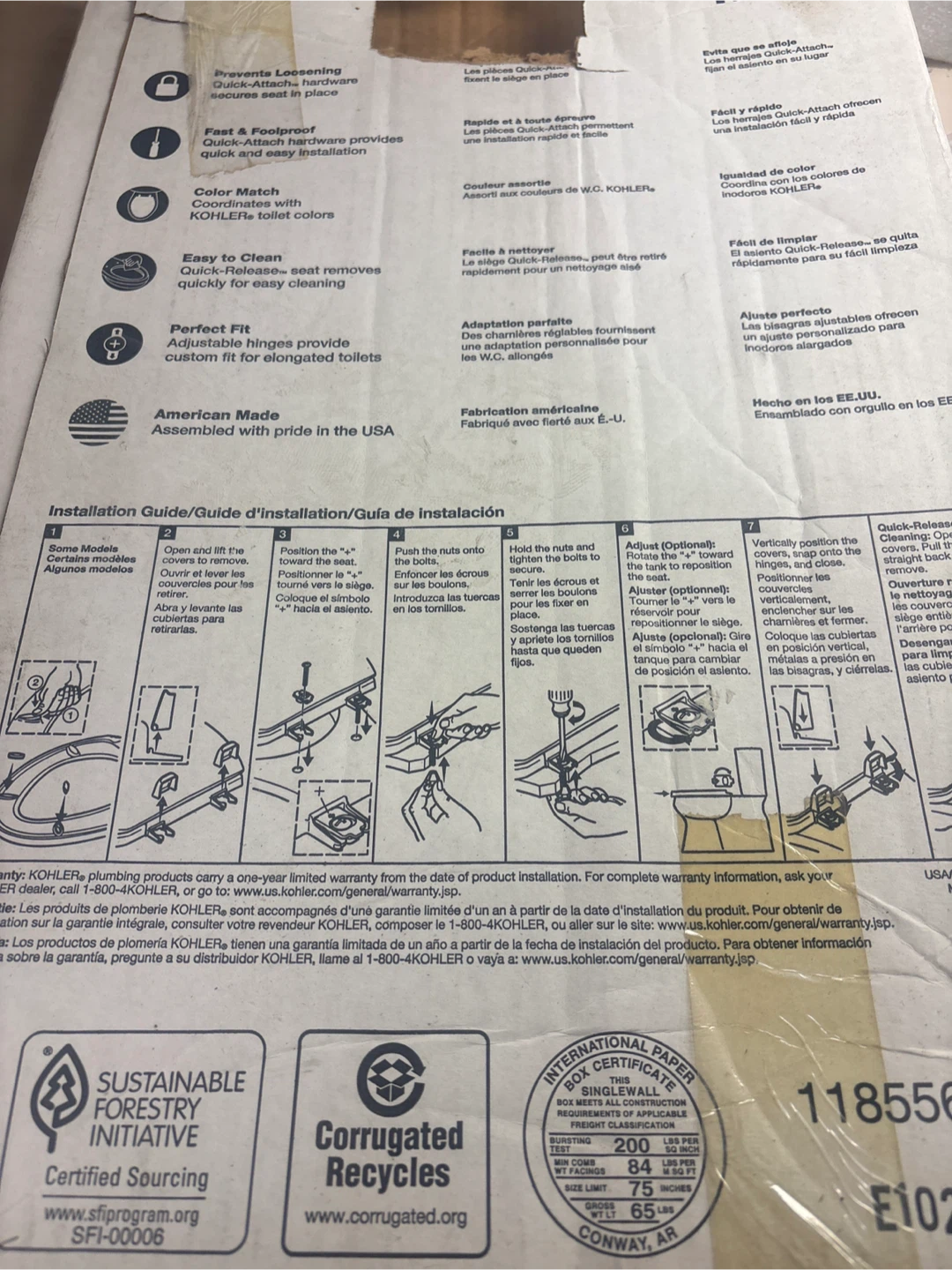 New Kohler Toilet Seat - Elongated - photo 4