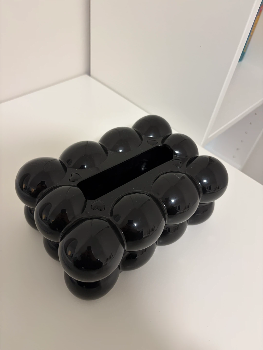 black tissue box