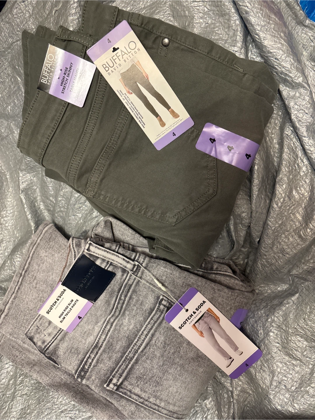 2pc Buffalo David Bitton High-Rise Stretch Skinny Jeans - Size 4