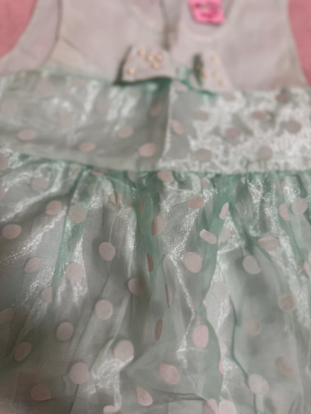 Mint Green Polka Dot Baby Dress - photo 5