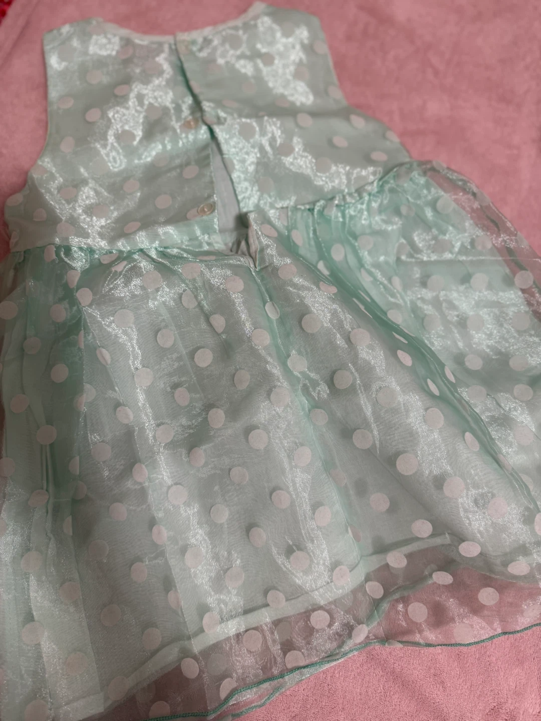 Mint Green Polka Dot Baby Dress - photo 3