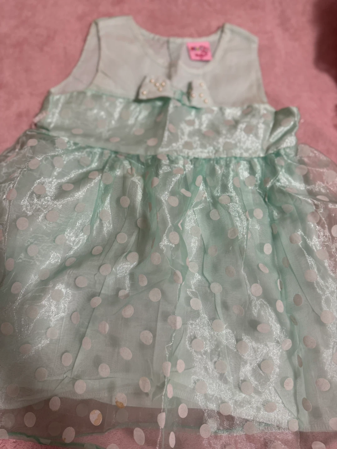 Mint Green Polka Dot Baby Dress