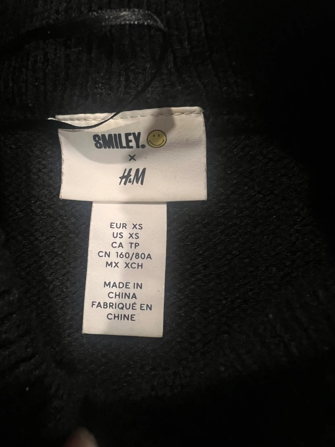 Smiley x H&M Black Sweater Dress - Size XS - photo 2