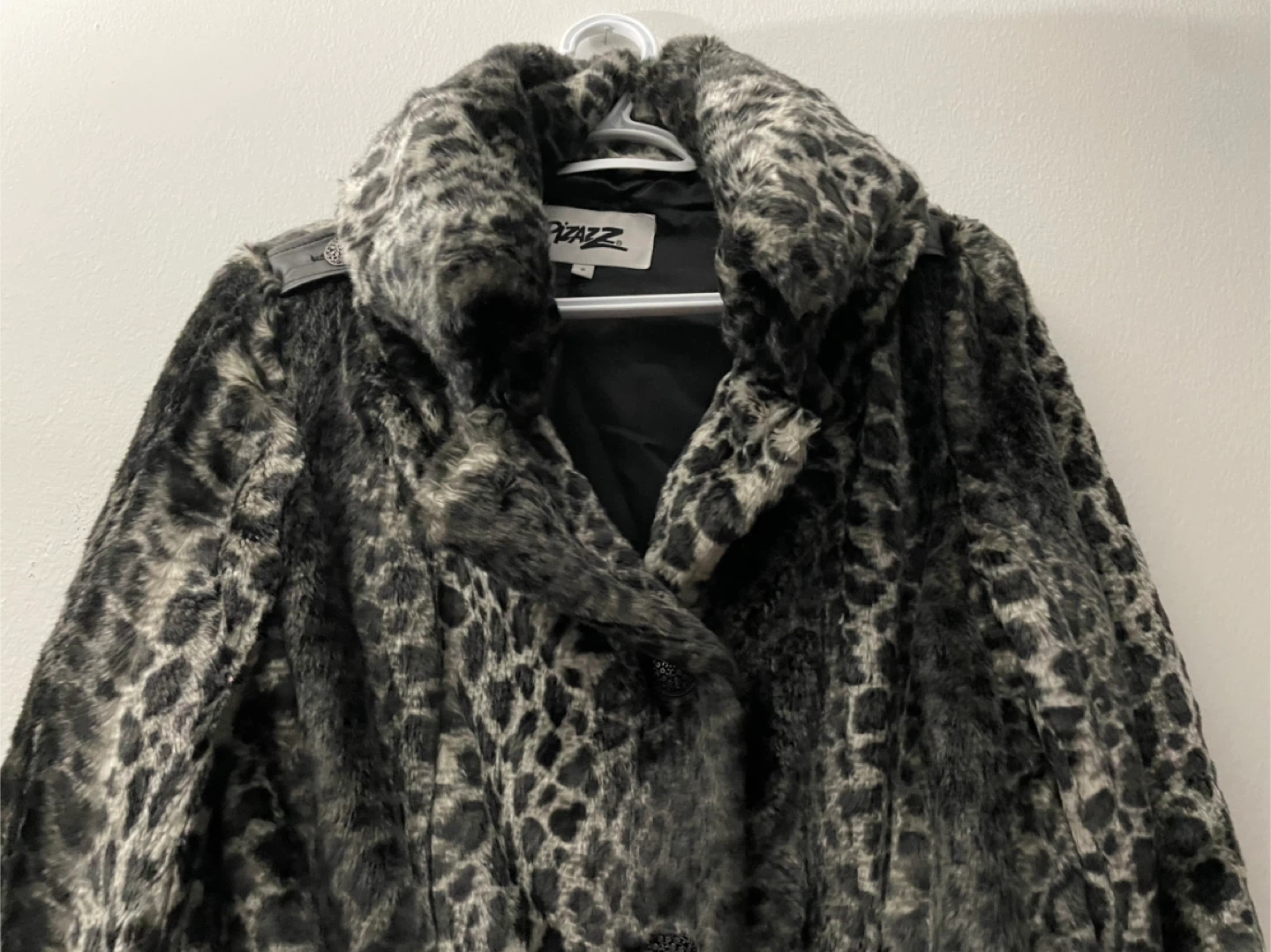 Faux Fur Leopard Print Coat