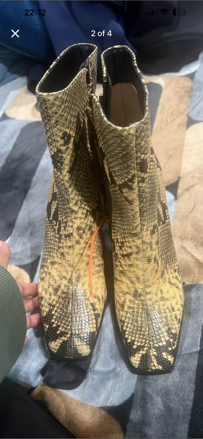 Jimmy Choo Snakeskin Ankle Boots - Size 36