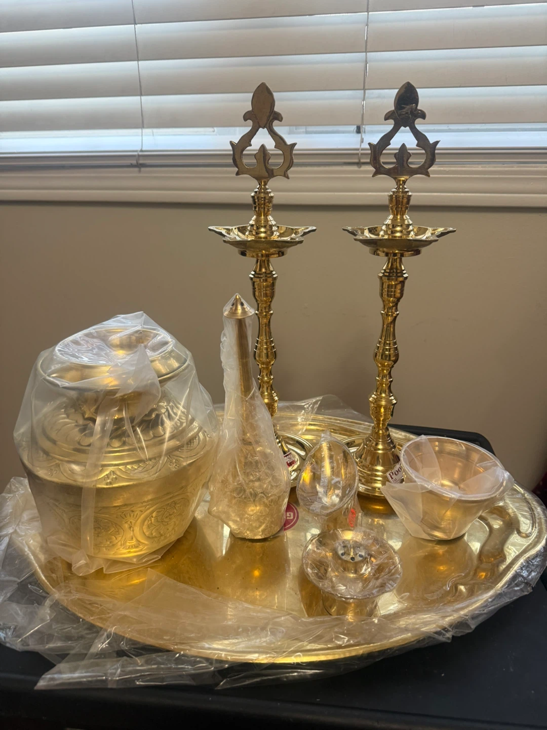 Brass Pooja Set - New