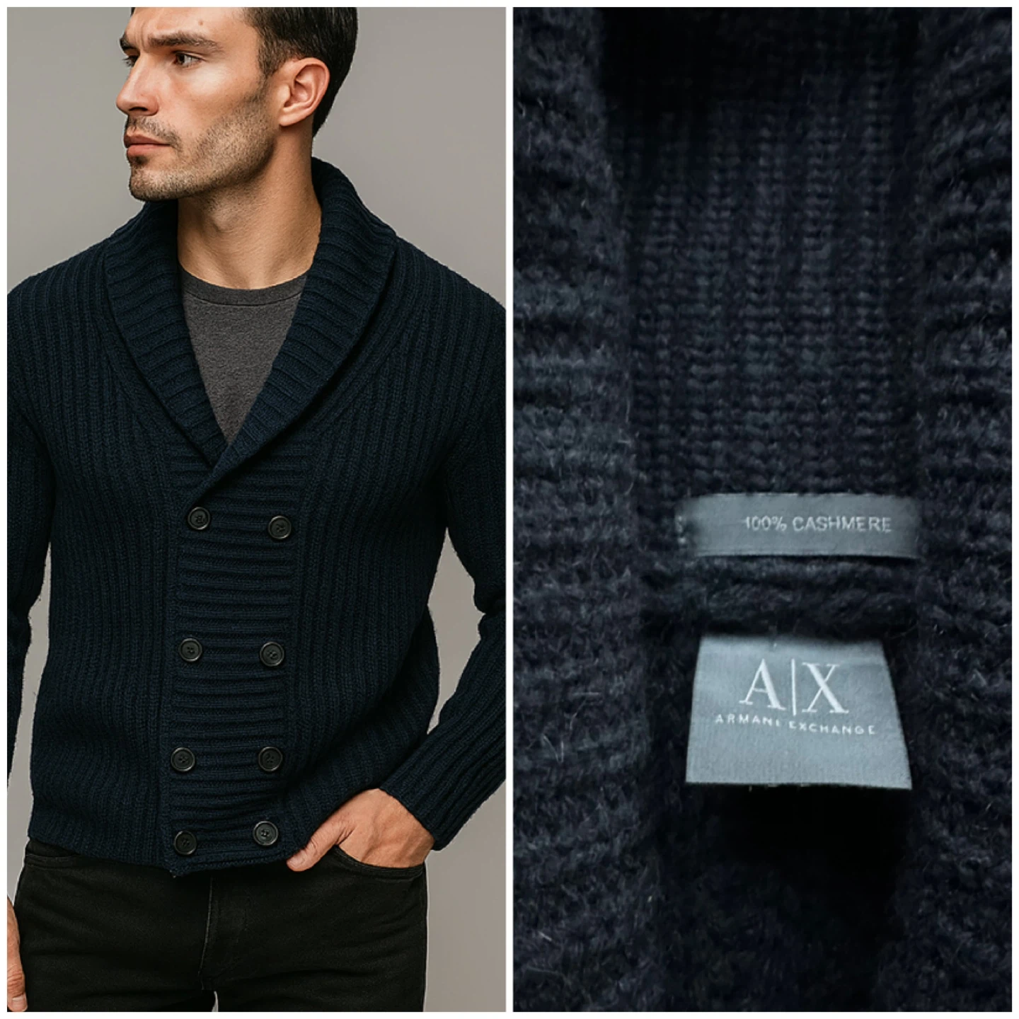 Armani Exchange 100% Cashmere Cardigan