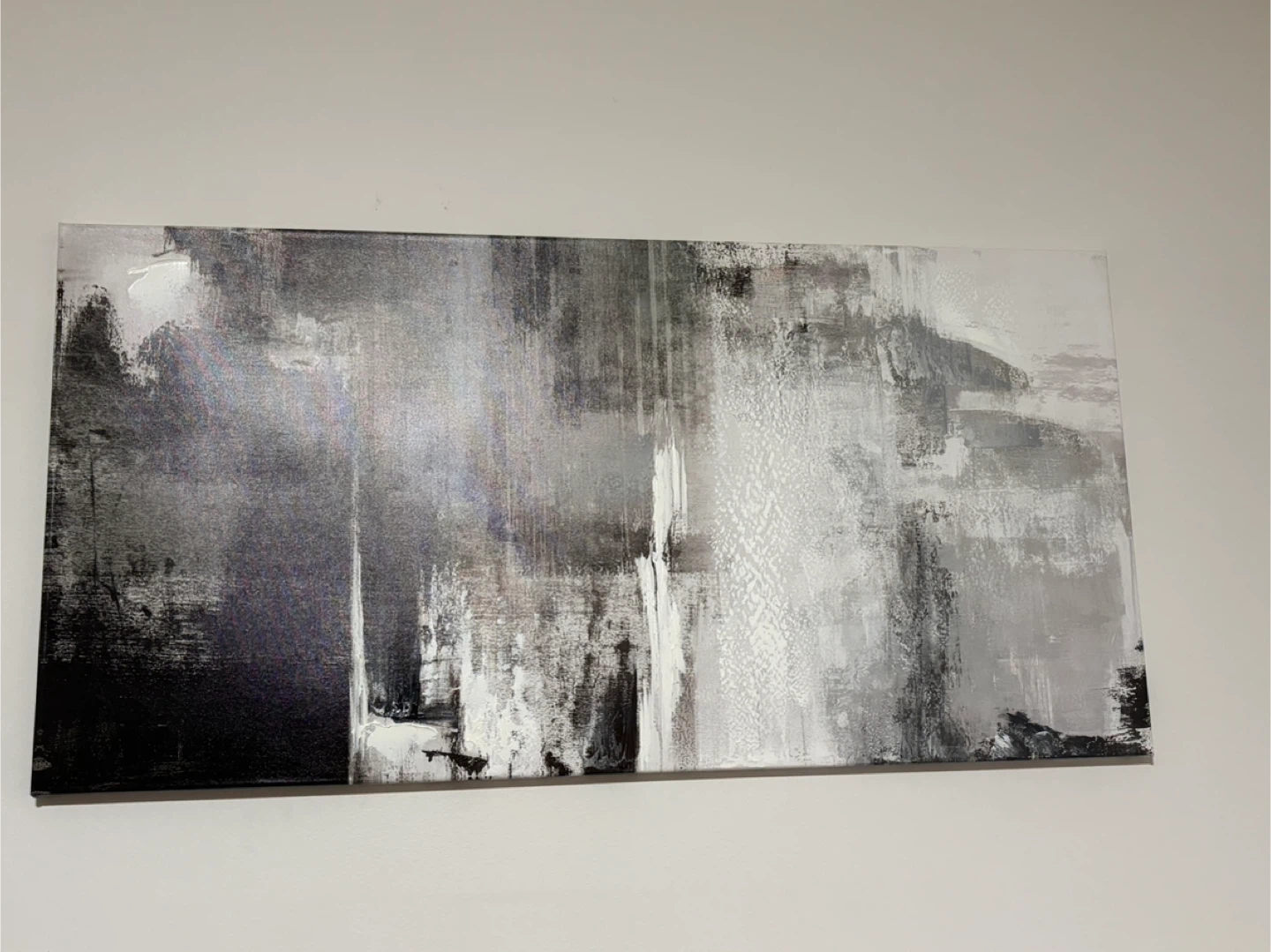 Black/ Gray Abstract Wall Art - 24"x48"