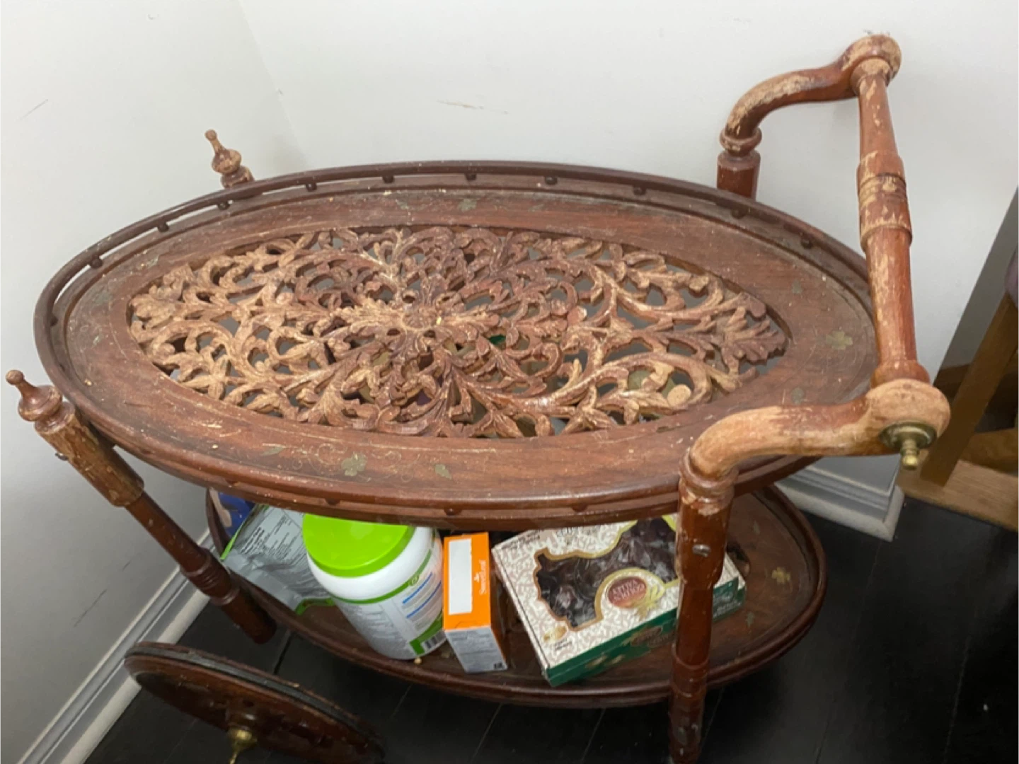 Vintage Wooden Bar Cart - photo 3