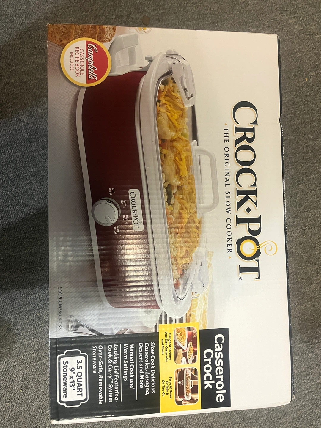 Crock-Pot Casserole Dish Slow Cooker 3.5-qt