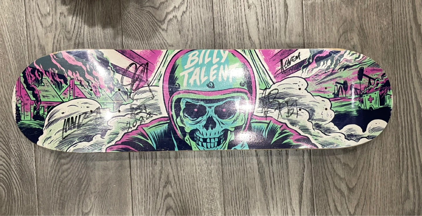 Autographed Billy Talent Skateboard Deck