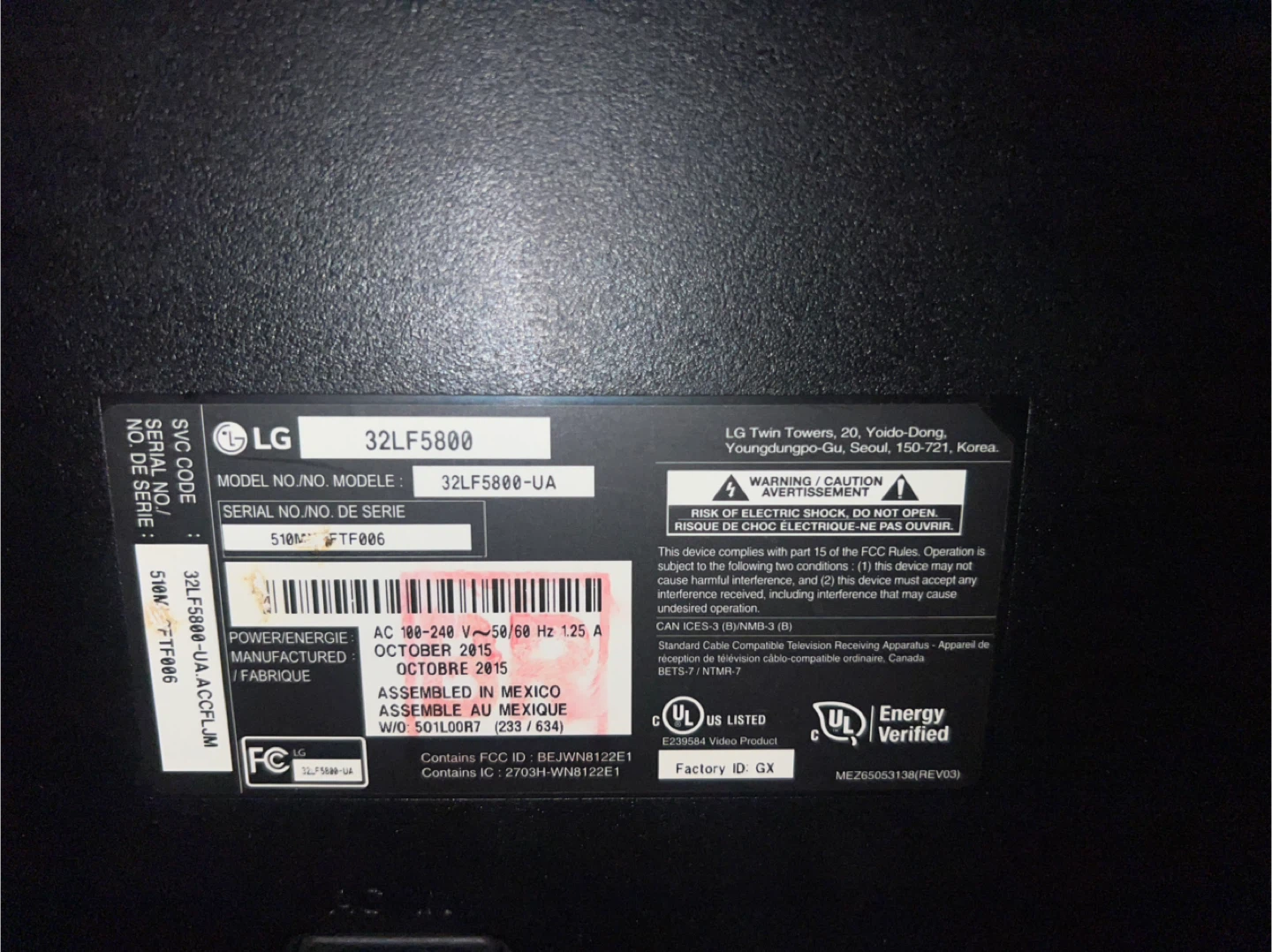 LG 32LF5800 32" LED TV - photo 2