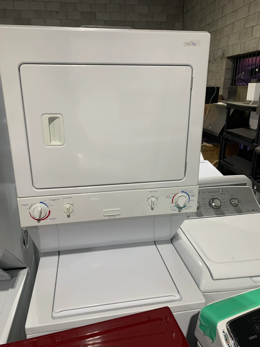 White Stacked Washer and Dryer- Laundry tower only 550/-