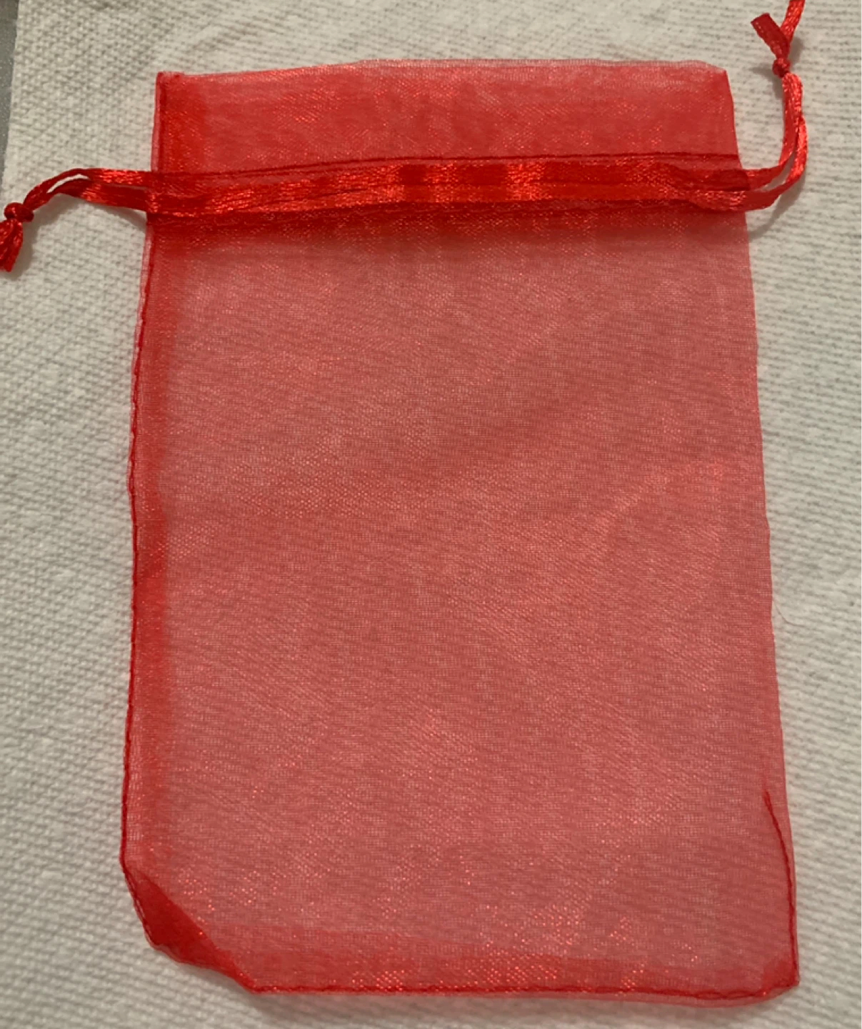 Red Drawstring Bag, Gift Bag ,size -6”x4” - photo 3