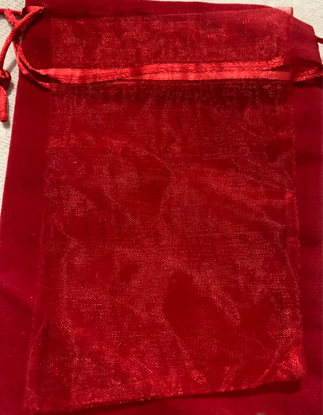 Red Drawstring Bag, Gift Bag ,size -6”x4” - photo 2
