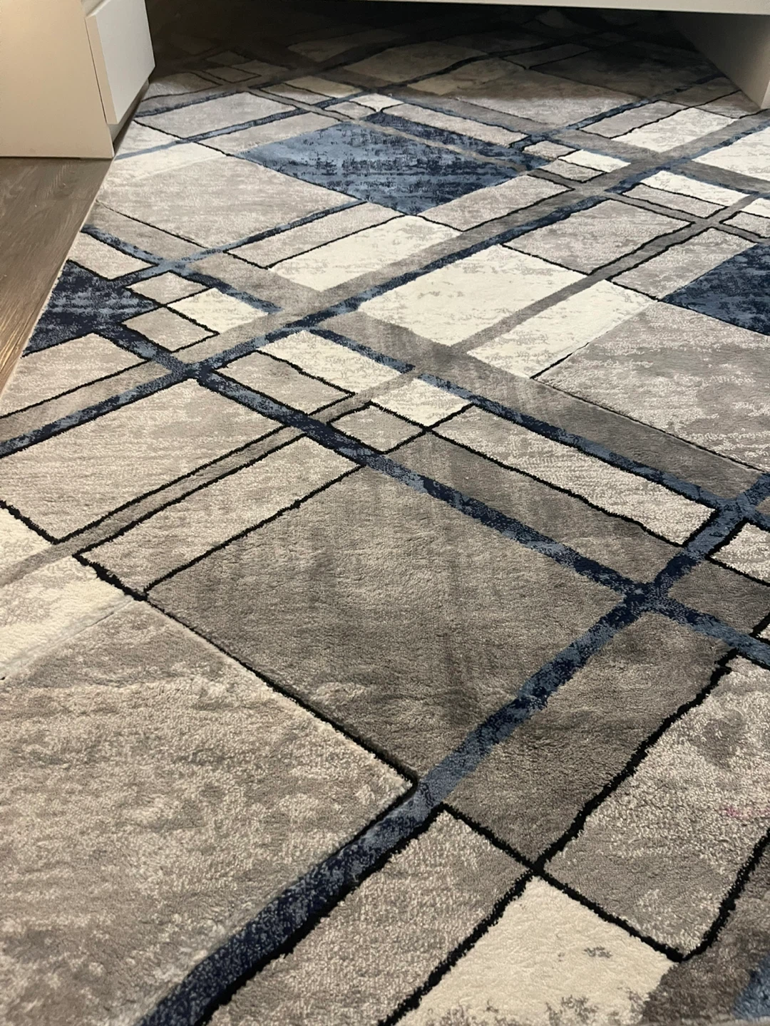 200x290 Geometric Area Rug - Grey, White & Blue - photo 2