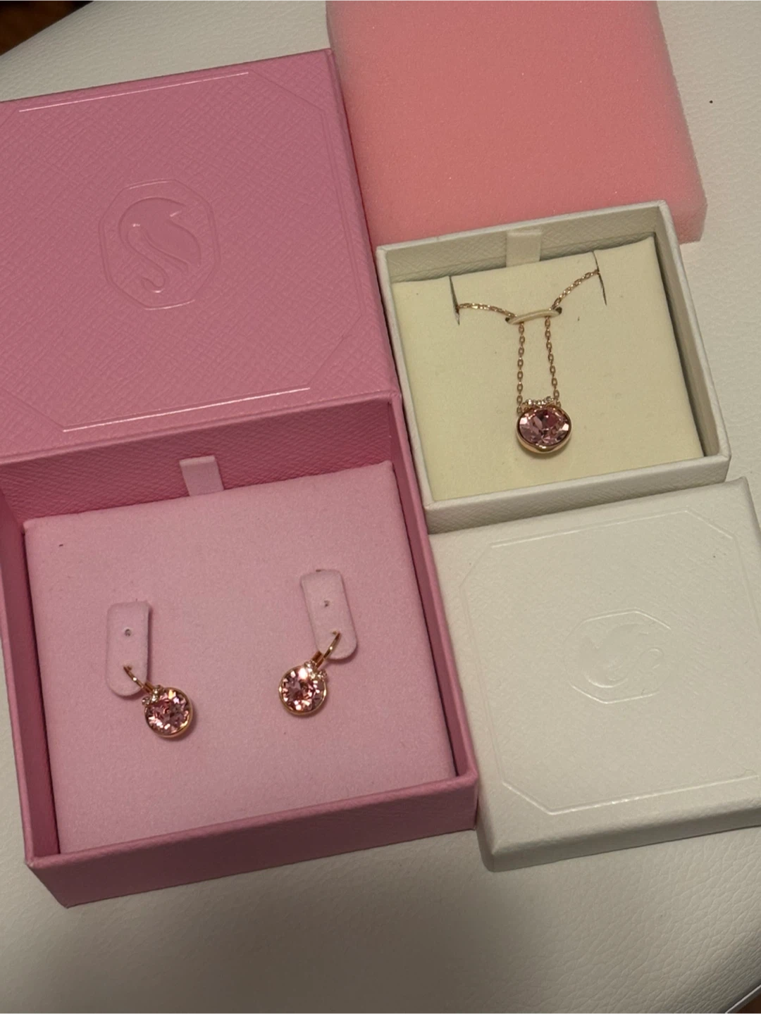 Swarovski Pink Necklace & Earring Set - photo 4