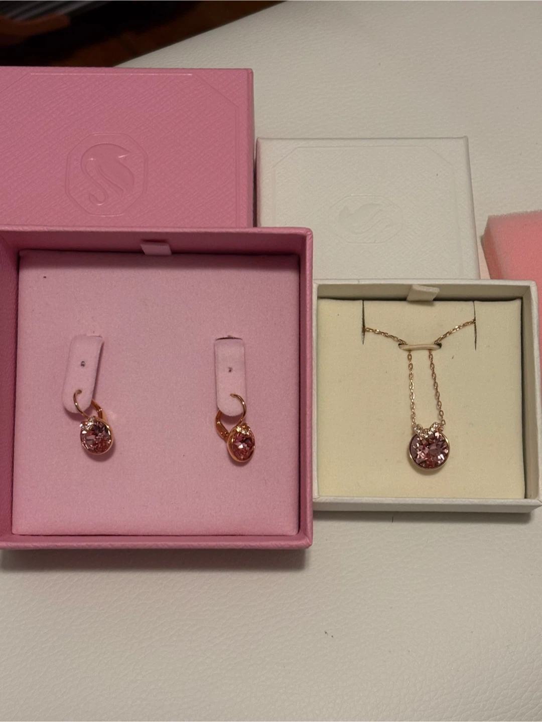 Swarovski Pink Necklace & Earring Set - photo 3