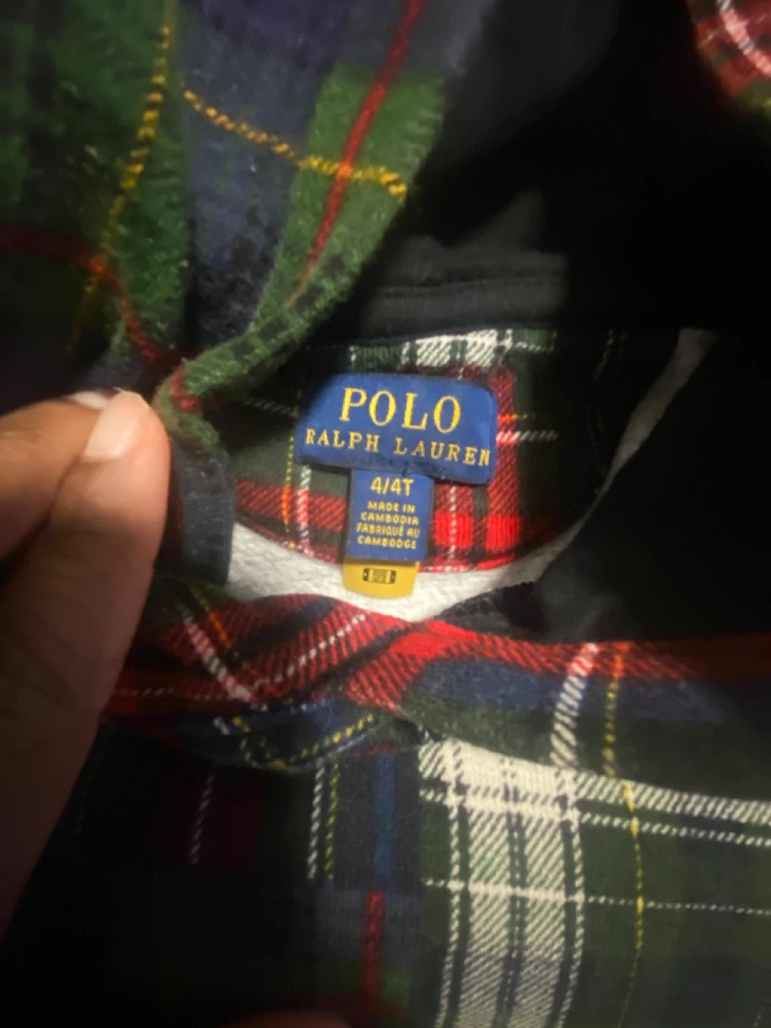 Polo Ralph Lauren Plaid Hoodie - Size 4/4T