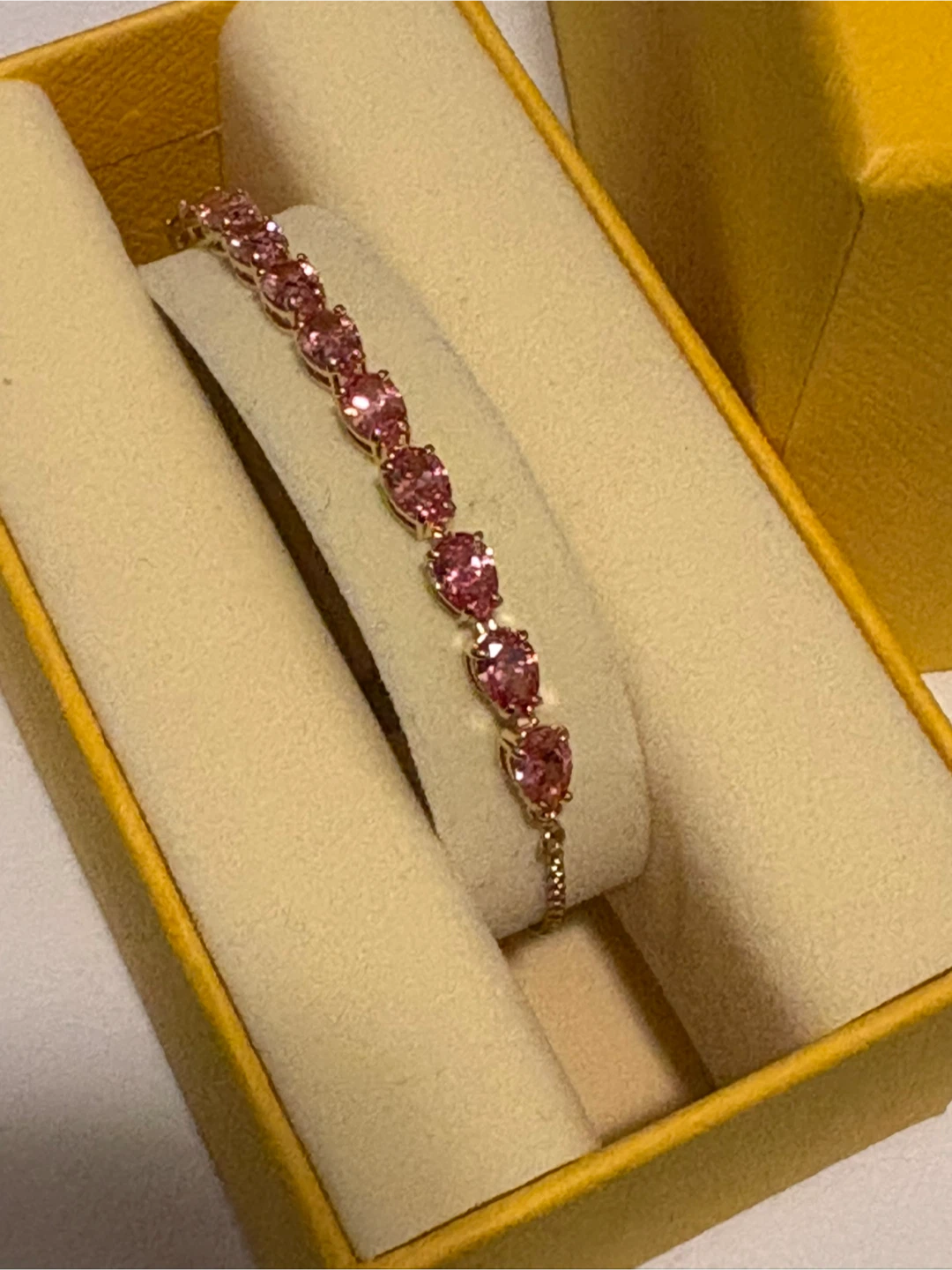 Swarovski Tennis Bracelet, Pink, Gold-Tone Finish - photo 2