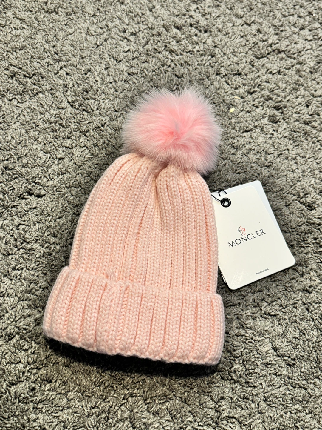Moncler Pink Wool Beanie with Pom Pom - photo 2