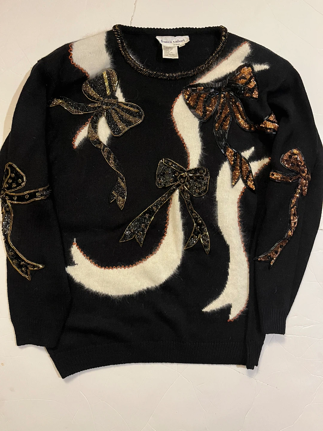 Franco Valeri Black Bow Sweater - Large