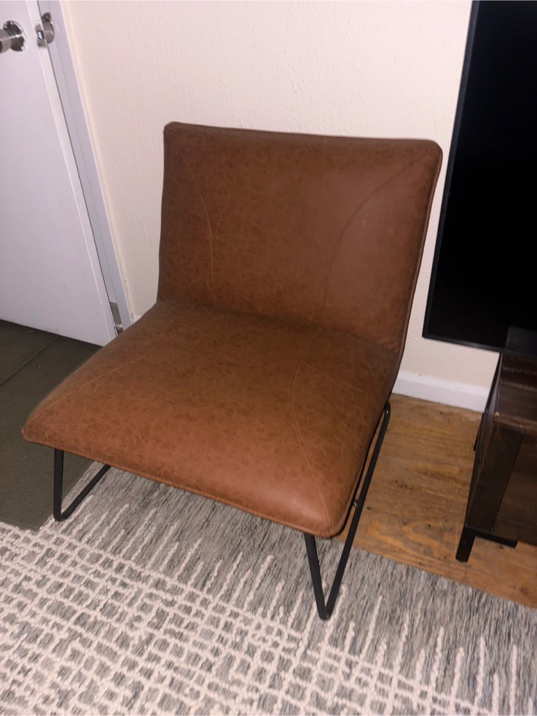 Brown Leather Accent Chair