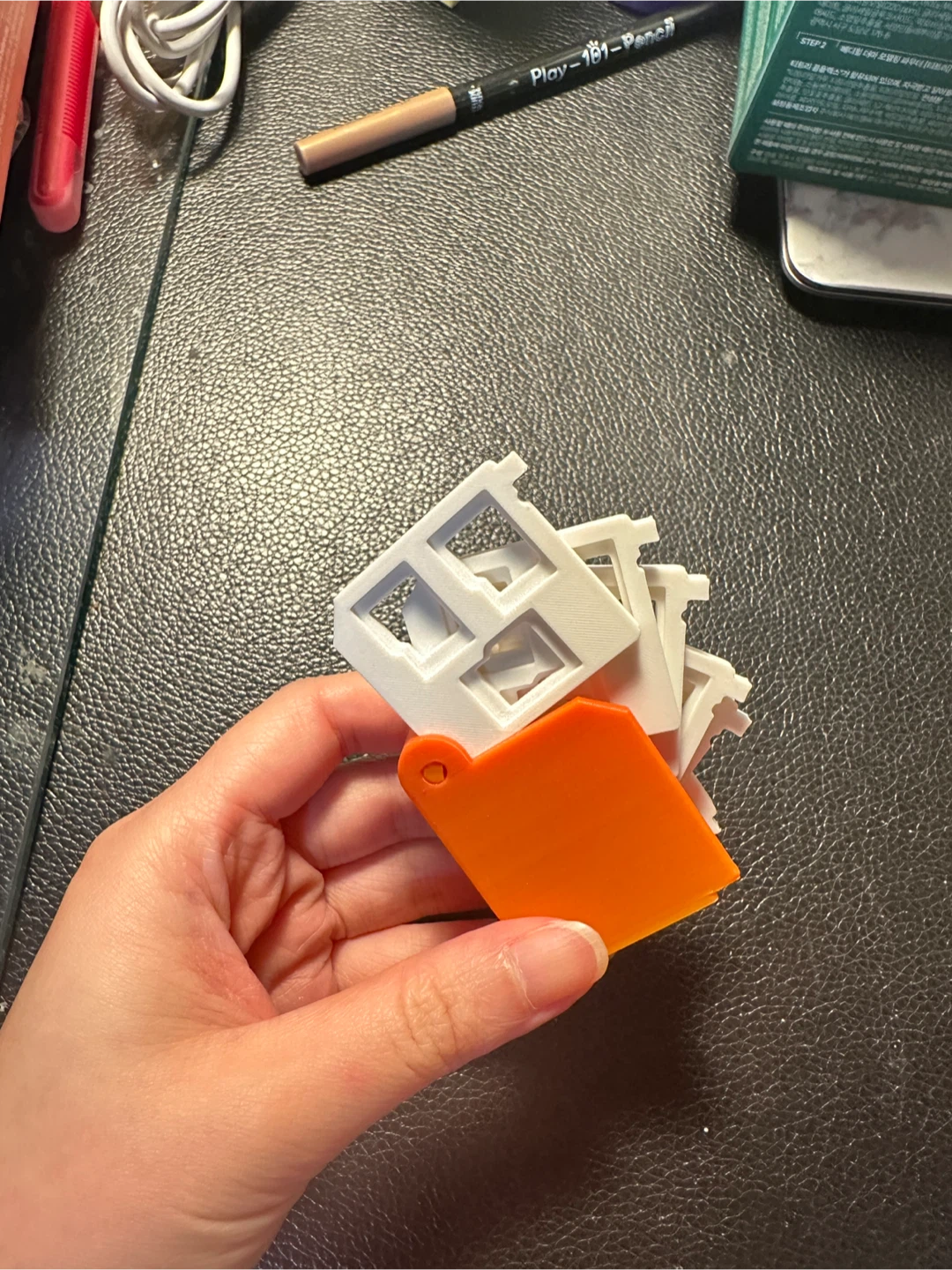 Orange Flip microcard Holder