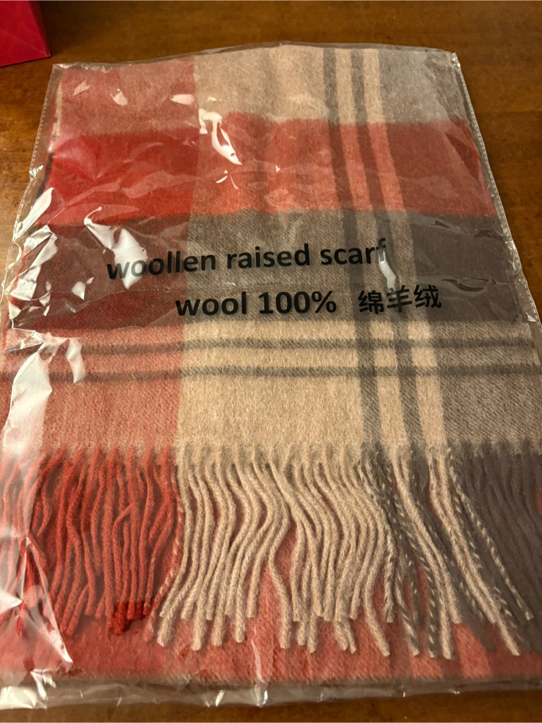 New 100% Wool Plaid Scarf – Soft & Warm