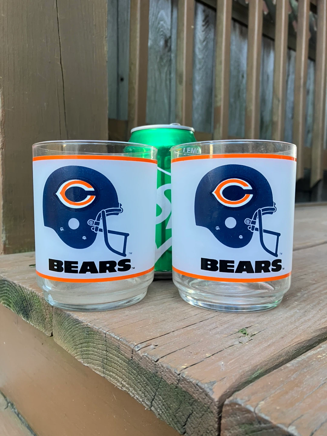 Pair Of Chicago Bears 1980s Juice/Cocktail Glasses - Brand New - photo 3
