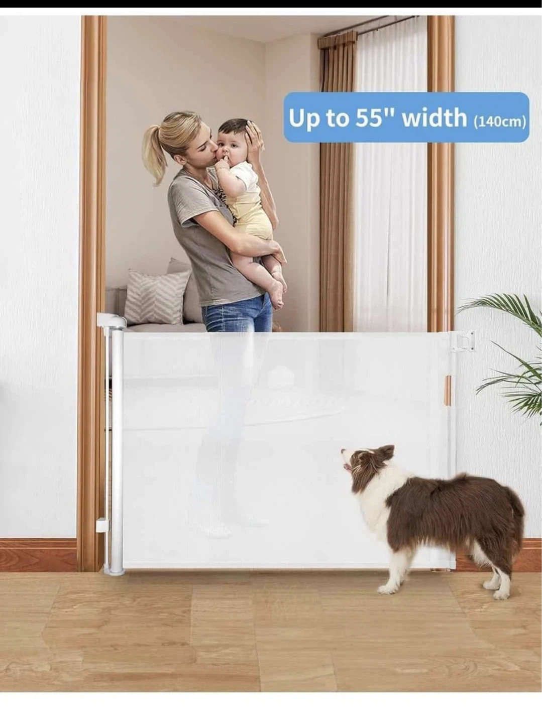 Retractable Baby/Pet Gate - Up to 55" Wide