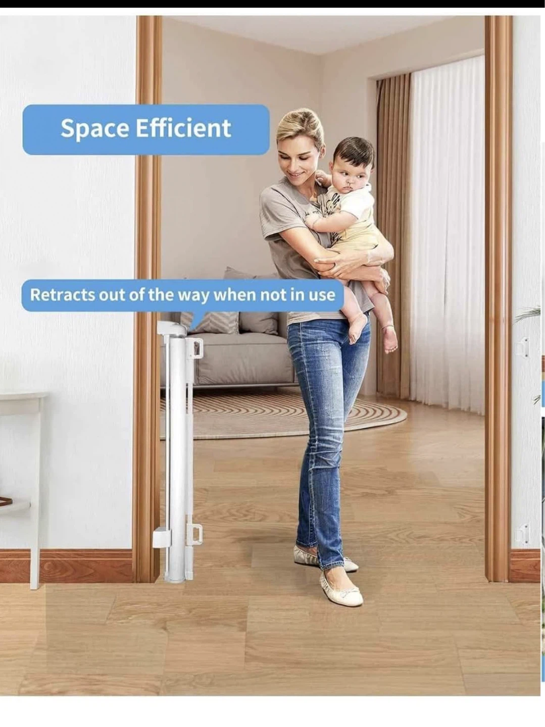 Retractable Baby/Pet Gate - Up to 55" Wide - photo 3