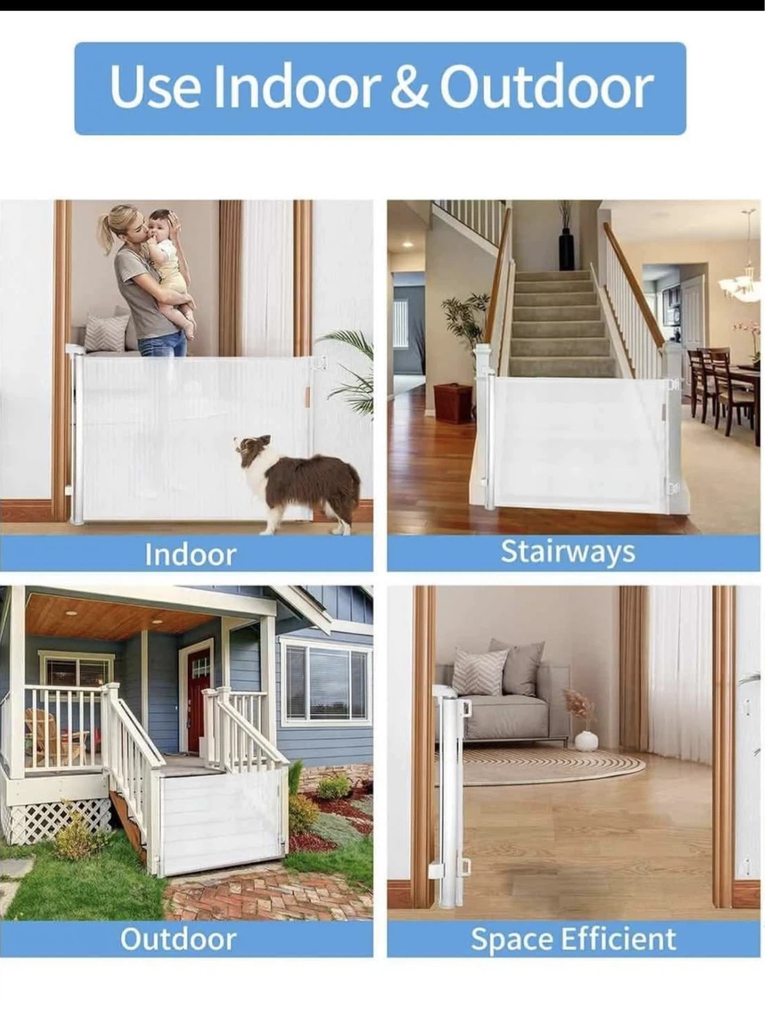 Retractable Baby/Pet Gate - Up to 55" Wide - photo 4