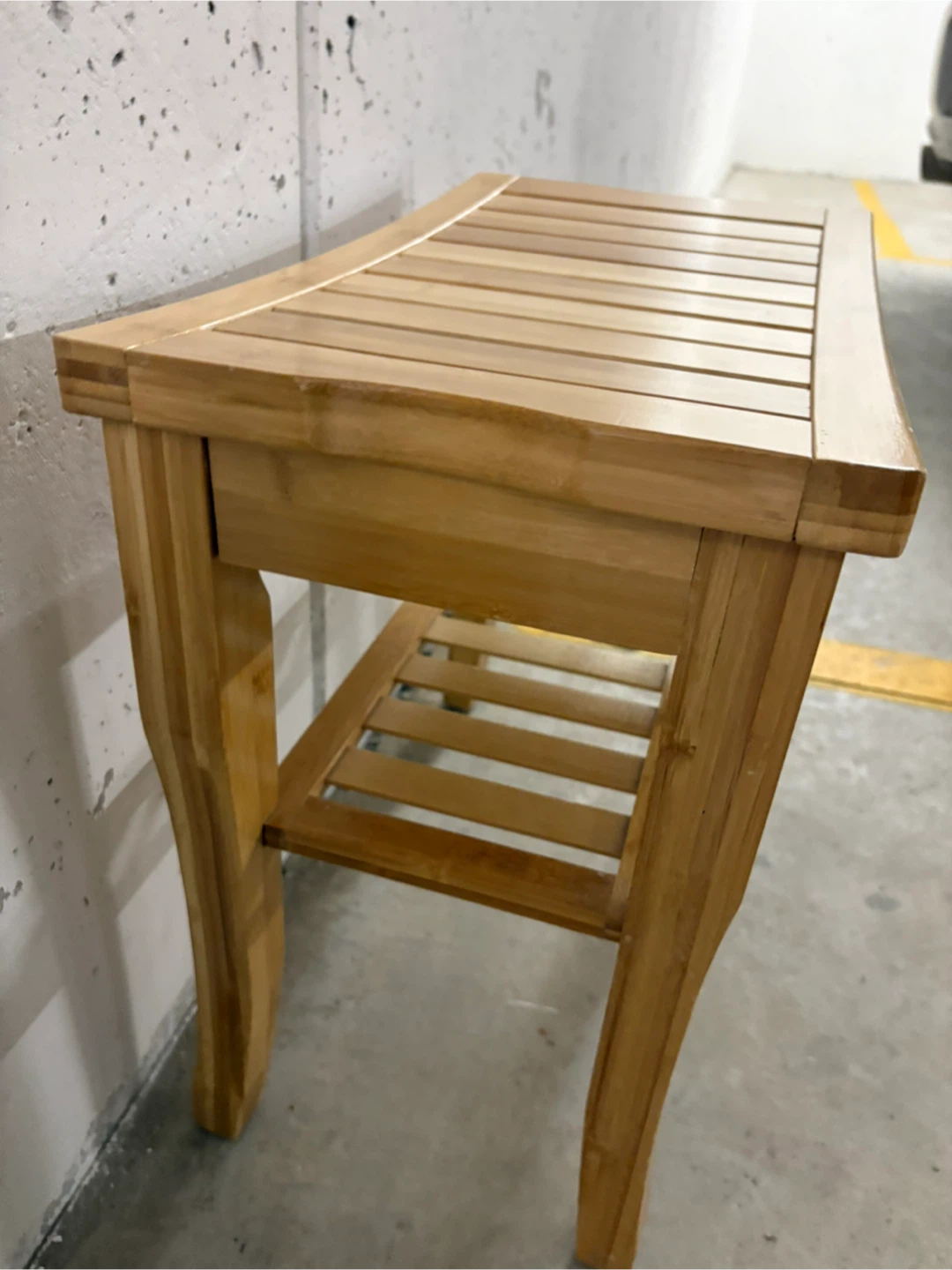 Teak Shower Bench with Shelf - photo 4